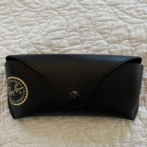 Ray-Ban Black Sunglasses Case with Gold Logo Accent